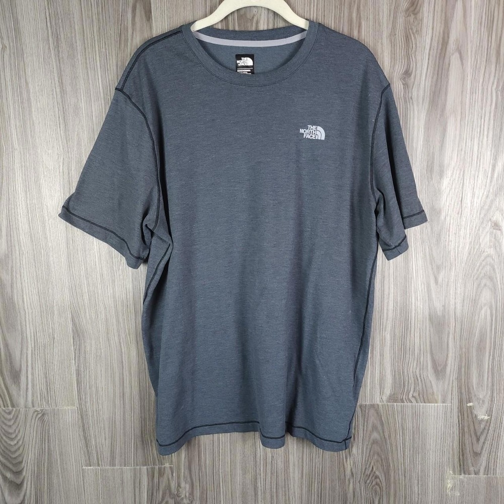 The North Face Mens FlashDry Short Sleeve Shirt Gray Heather XL Outdoor Tee